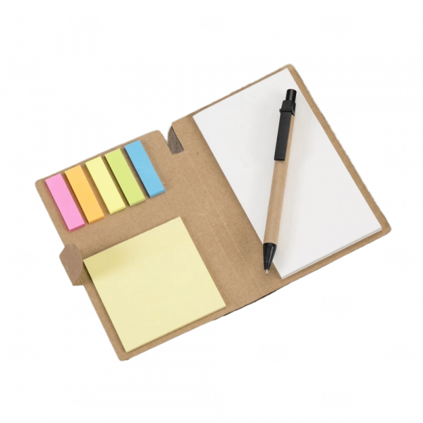 Bloco Ecológico com Caneta e Post-it Personalizado - 15,5 x 10 cm 