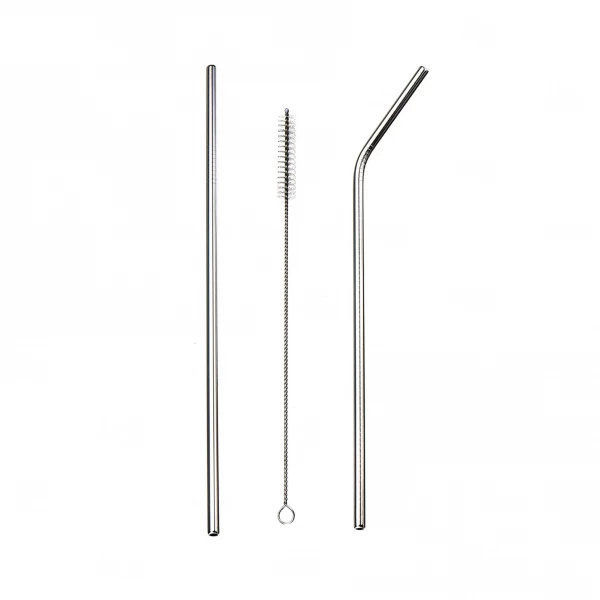 Kit Canudo de Metal com Saquinho 3 Peças Personalizado 