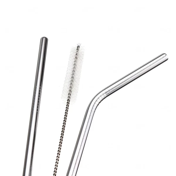 Kit Canudo de Metal com Saquinho 3 Peças Personalizado 