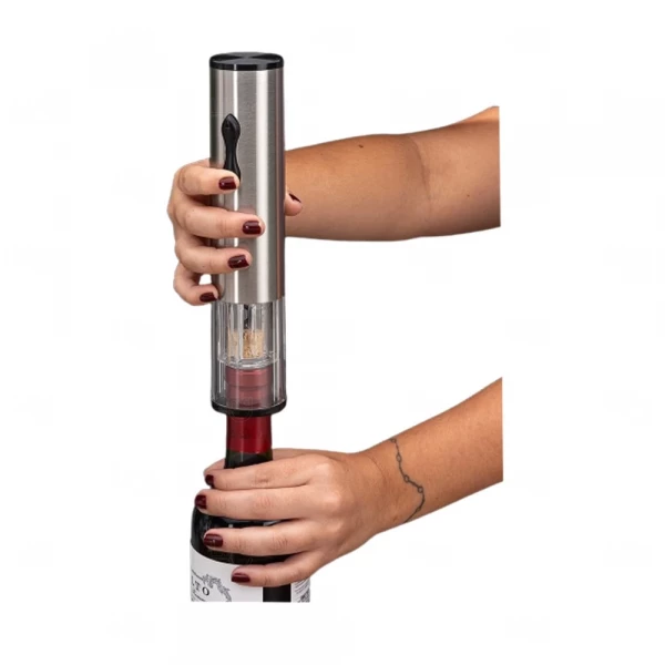 Saca-Rolhas Elétrico Inox com LED Personalizado 