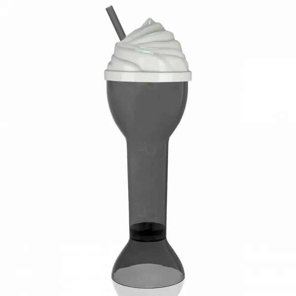 Copo Plástico 550ml com Tampa Sorvete Personalizado 
