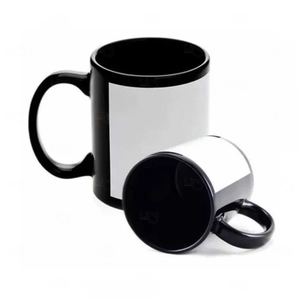 Caneca de Cerâmica com Tarja Personalizada - 325ml 
