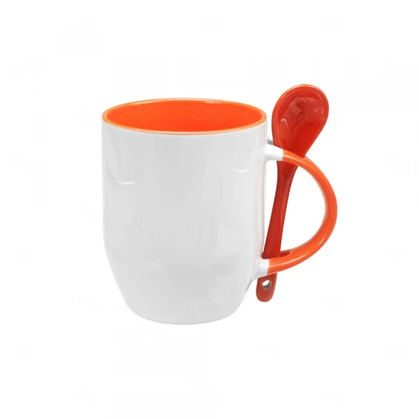 Caneca de Cerâmica com Colher Personalizada 