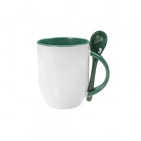 Caneca de Cerâmica com Colher Personalizada 