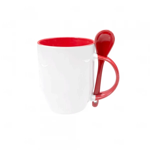Caneca de Cerâmica com Colher Personalizada 