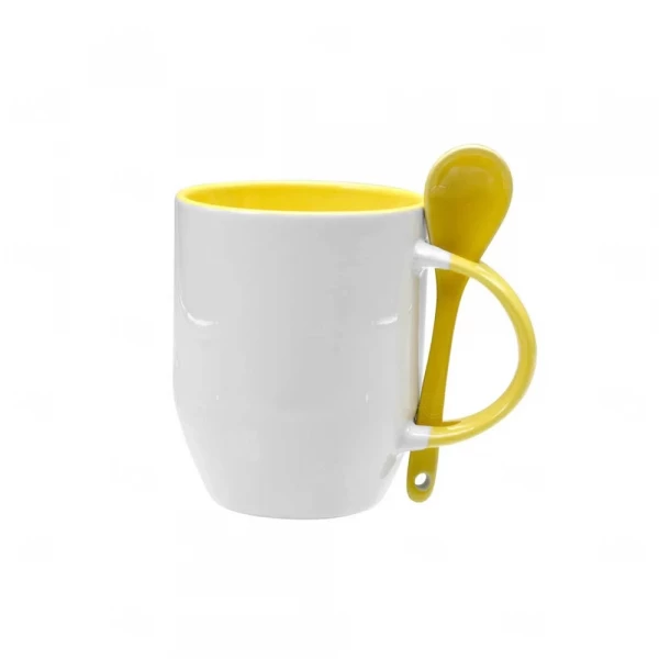 Caneca de Cerâmica com Colher Personalizada 