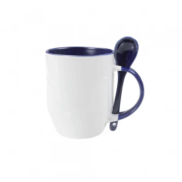 Caneca de Cerâmica com Colher Personalizada 