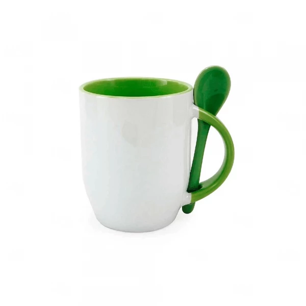 Caneca de Cerâmica com Colher Personalizada 