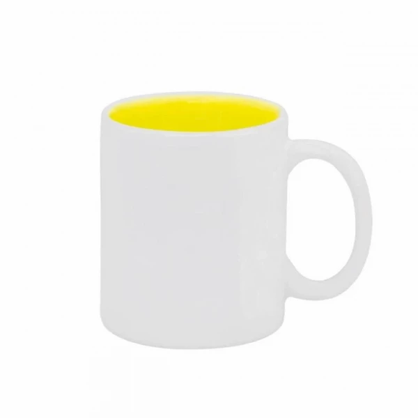 Caneca Cerâmica 325ml Branca Interior Colorido Personalizada 