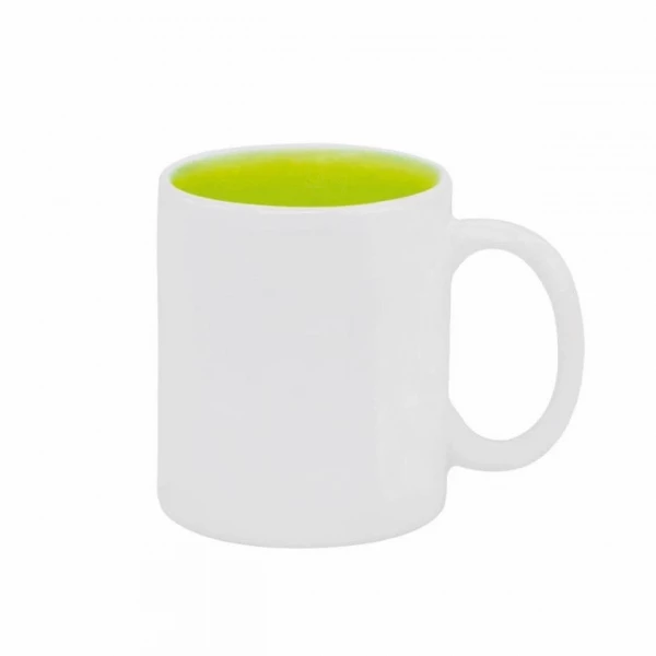 Caneca Cerâmica 325ml Branca Interior Colorido Personalizada 