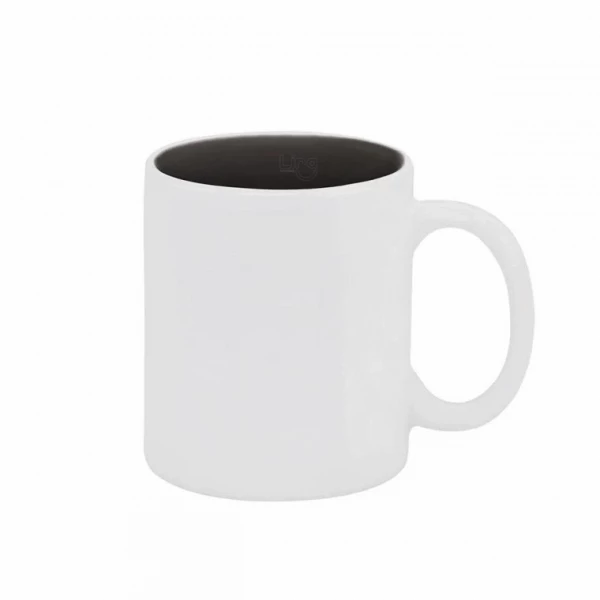 Caneca Cerâmica 325ml Branca Interior Colorido Personalizada 