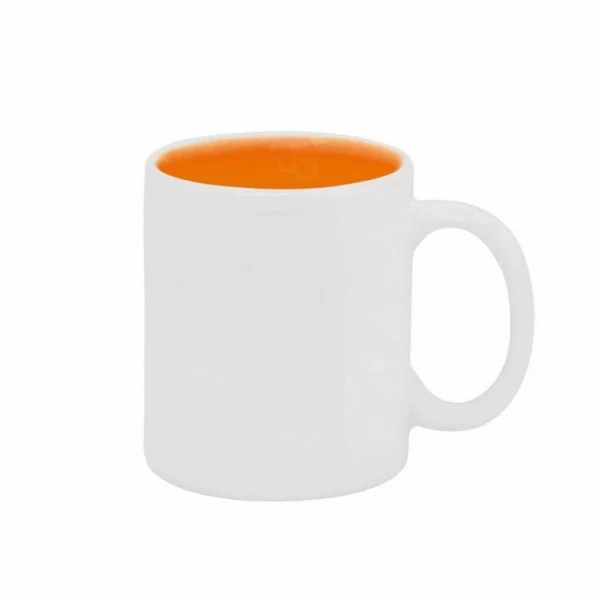 Caneca Cerâmica 325ml Branca Interior Colorido Personalizada 