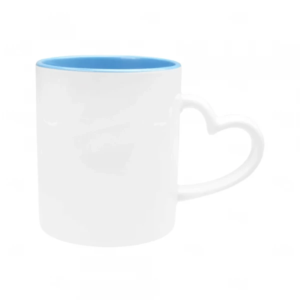 Caneca com Alça de Coração Colorida Personalizada - 325ml 