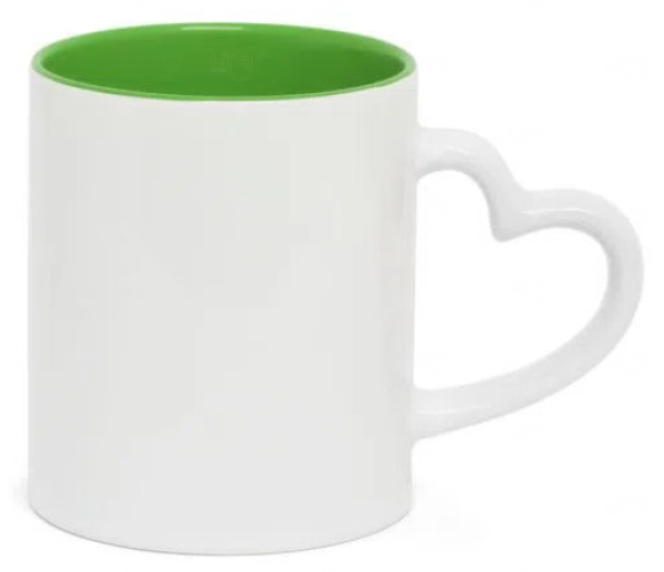 Caneca com Alça de Coração Colorida Personalizada - 325ml 