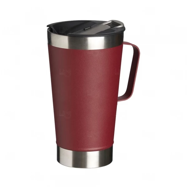 Caneca Térmica Inox com Abridor Personalizada - 500ml 