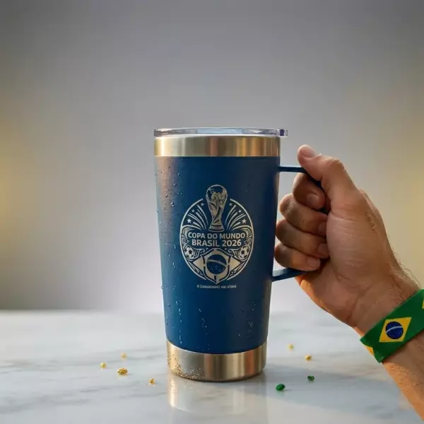 Caneca Térmica Inox com Abridor Personalizada - 500ml