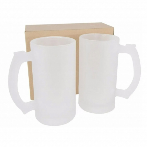 Caneca  de Vidro Fosco  475ml - Personalizada 