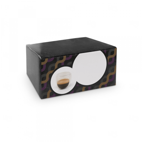 Kit Copos de Café em Vidro Duplo 75ml Personalizado 