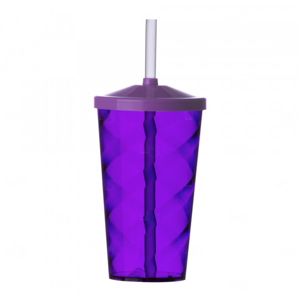 Copo Espiral 550 ml com Canudo Personalizado 