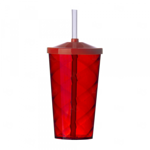 Copo Espiral 550 ml com Canudo Personalizado 
