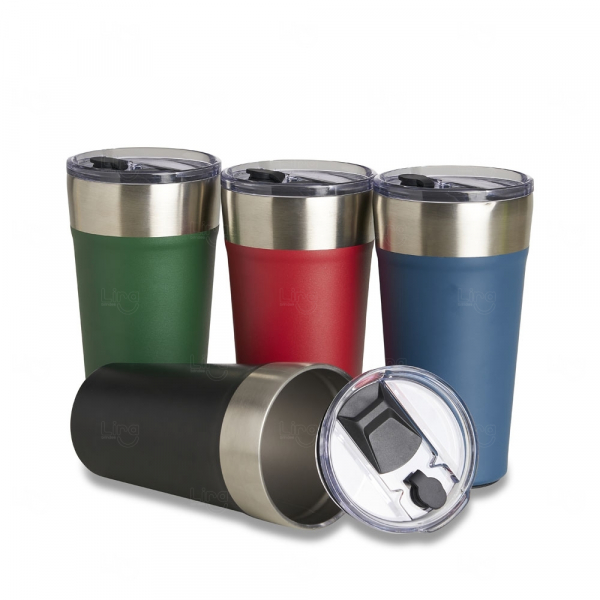 Copo Térmico 500ml com Canudo e Abridor Personalizado 