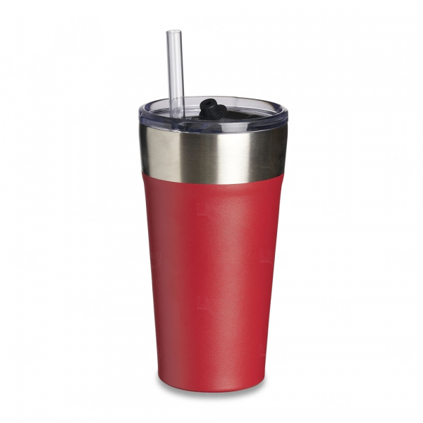 Copo Térmico 500ml com Canudo e Abridor Personalizado 