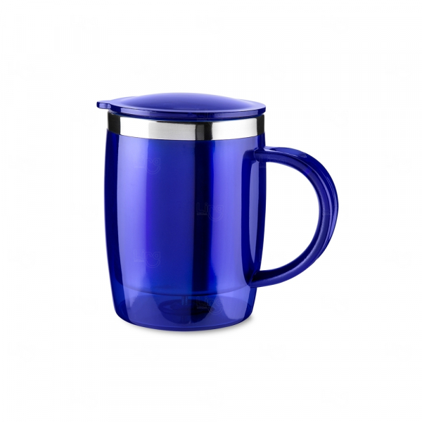 Caneca 400ml Plástica e Inox Personalizada 