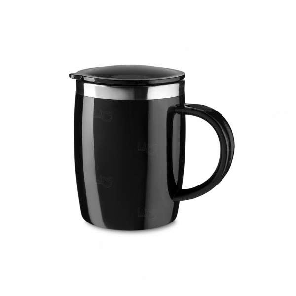 Caneca 400ml Plástica e Inox Personalizada 