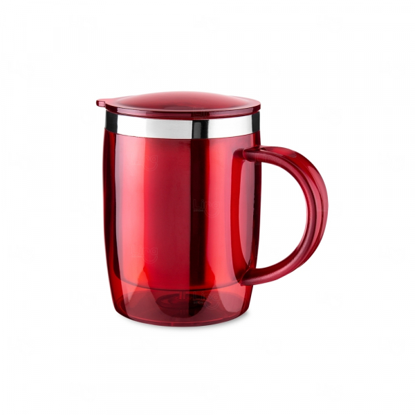 Caneca 400ml Plástica e Inox Personalizada 