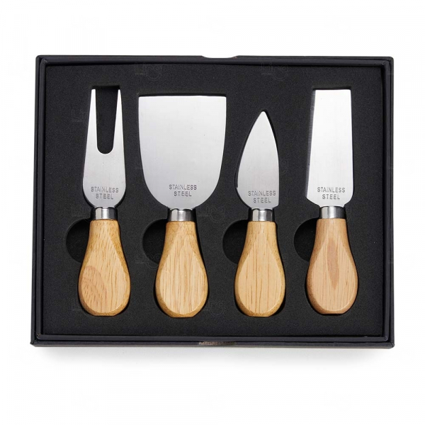 Kit Queijo 4 Peças com Estojo Personalizado 