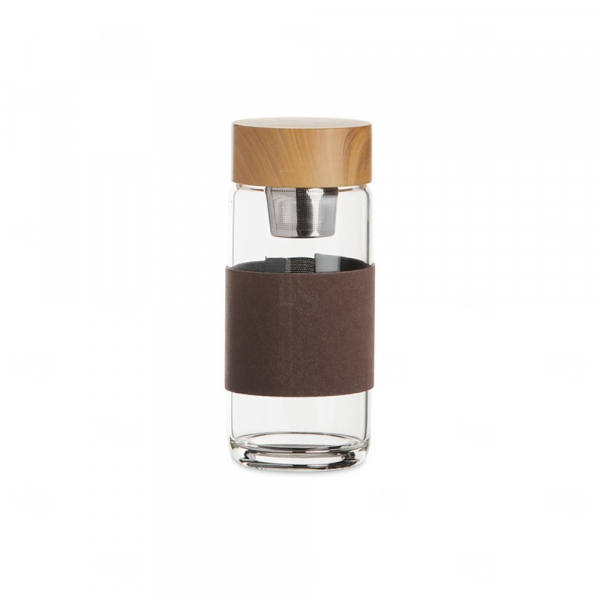 Garrafa de Vidro com Infusor e Luva Personalizada - 400ml 