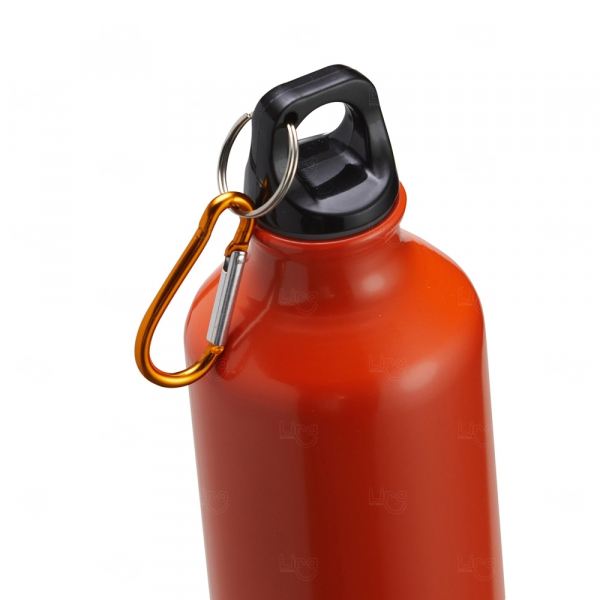 Garrafa Alumínio 420ml com Mosquetão Personalizado 
