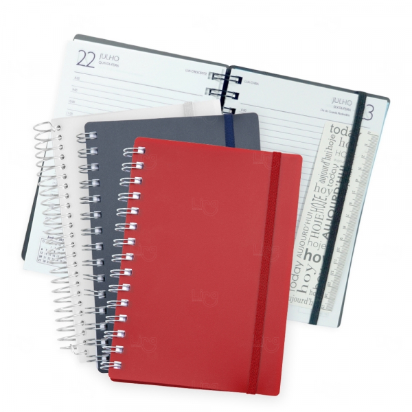 Agenda Diária 2026 com Espiral Personalizada - 20x14,6cm 