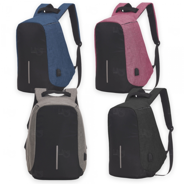 Mochila Antifurto com USB Personalizada 