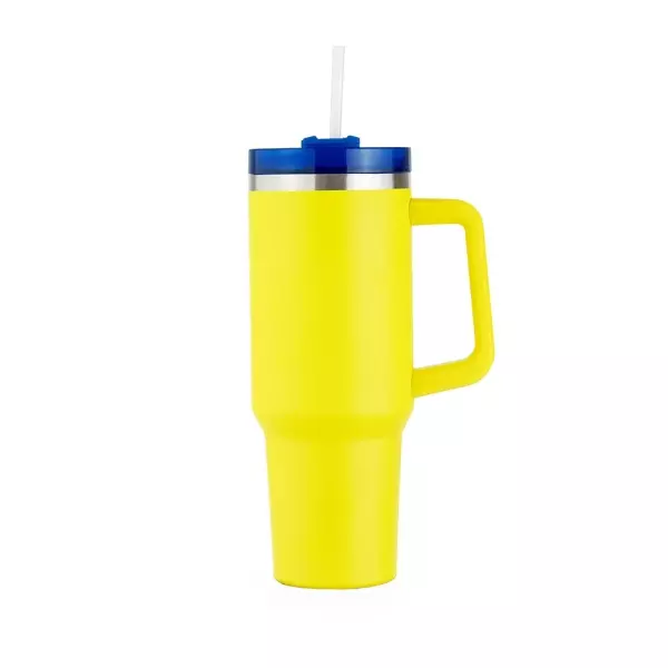 Caneca Térmica Personalizada - 1,2L Amarelo e Azul