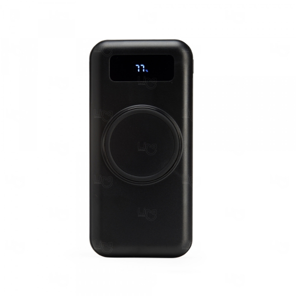 Power Bank p/ Indução e Cabos Acoplados Personalizado - 10.000mAh 