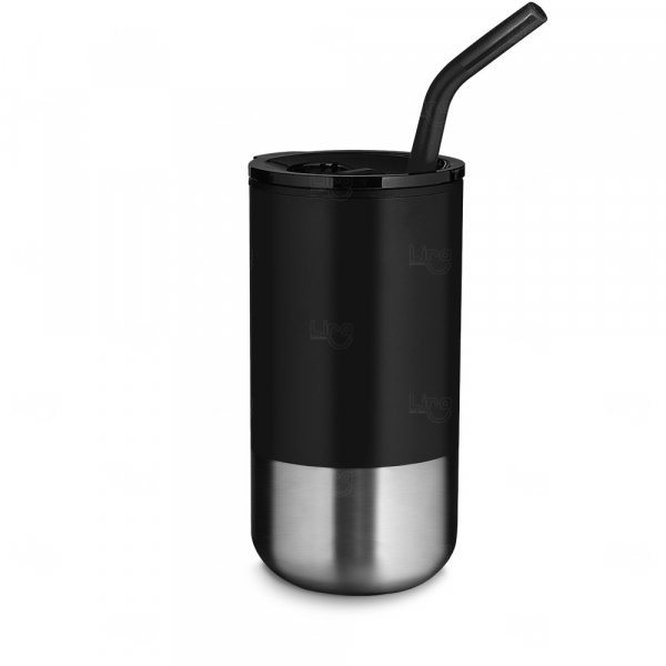 Copo Inox 500ml com Canudo Personalizado 