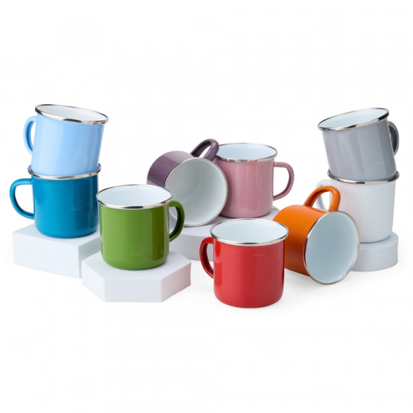 Caneca Inox Esmaltada 370ml Personalizada 