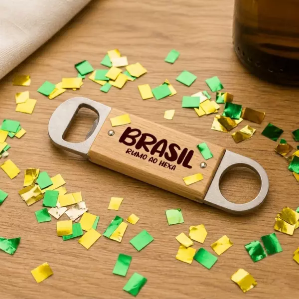 Abridor de Garrafa em Madeira Personalizado