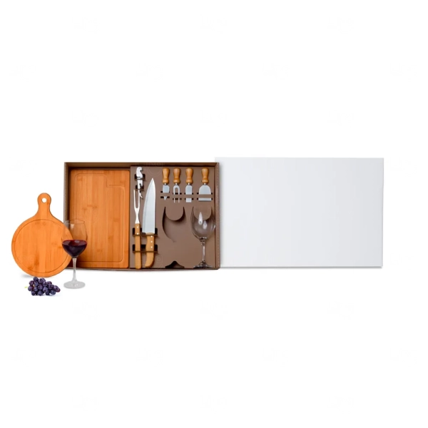 Kit Queijo, Churrasco e Vinho Personalizado - 11 Peças 