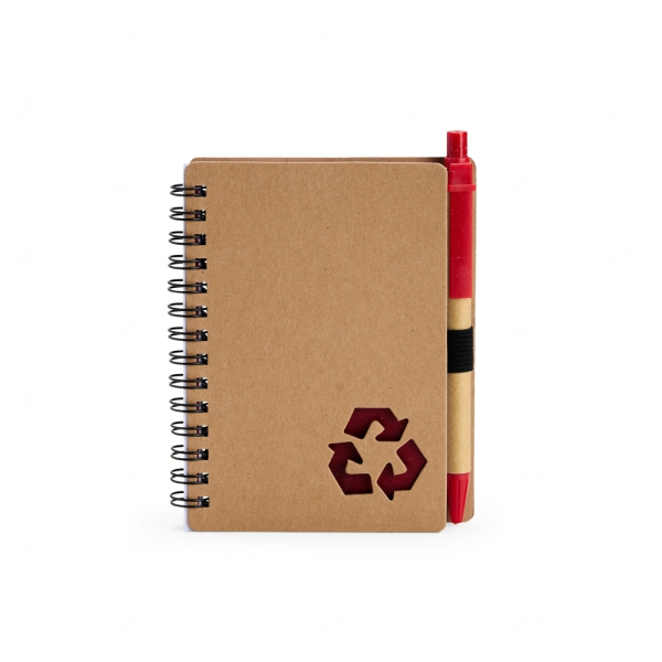 Caderno Ecológico com Caneta Personalizado - 13x10,5 cm 