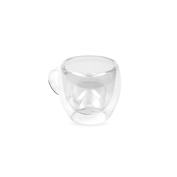 Xícara de Vidro com Parede Dupla Personalizada – 80ml