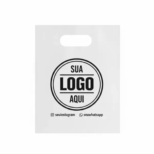 Sacola Plástica Alça Vazada Personalizada - 25x35 cm 