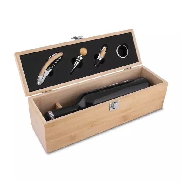 Kit Vinho Bambu 4 Peças Personalizado