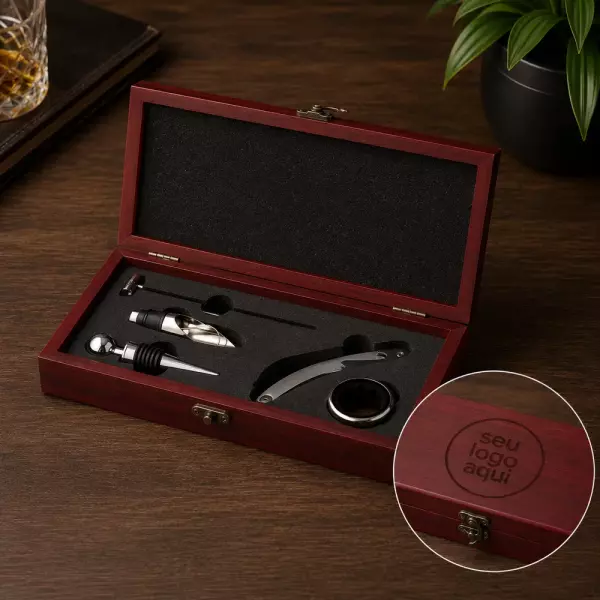Kit Vinho 4 Peças com Estojo Personalizado