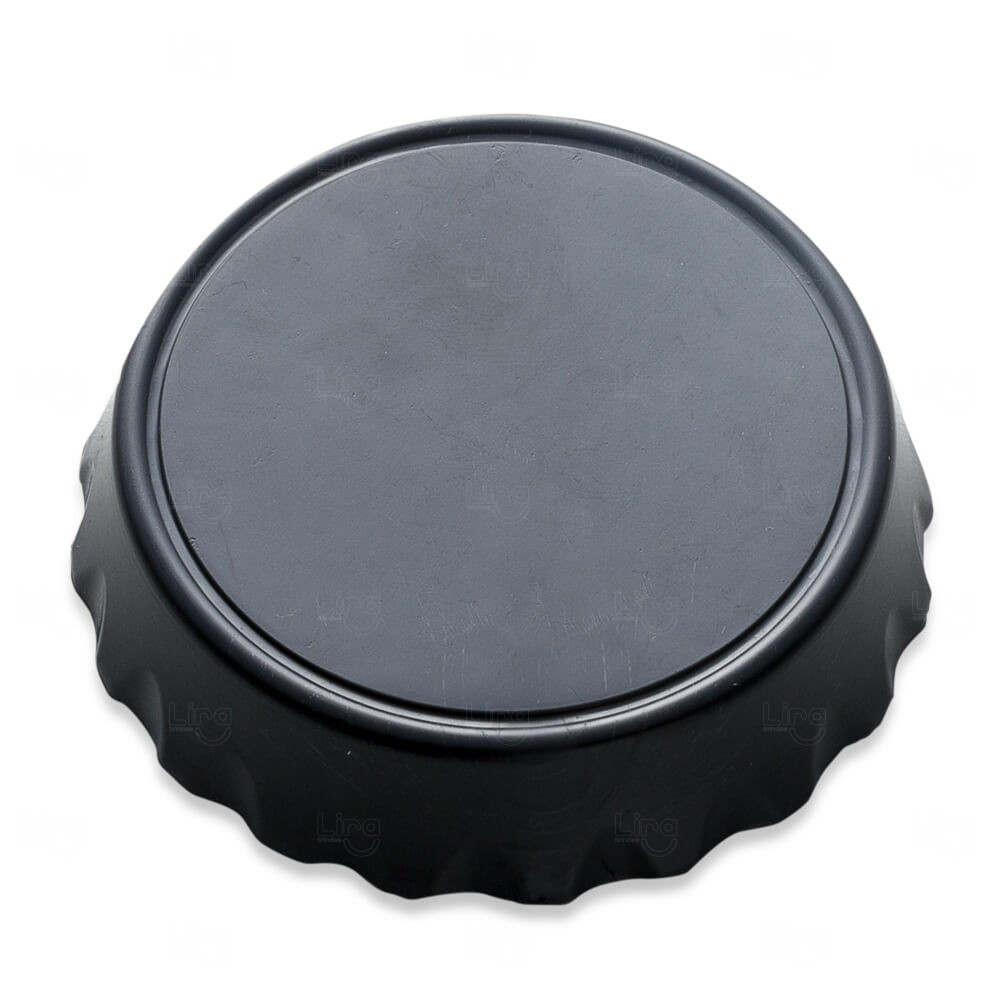 Tampinha Imã de Geladeira com Abridor De Garrafa Personalizado Preto