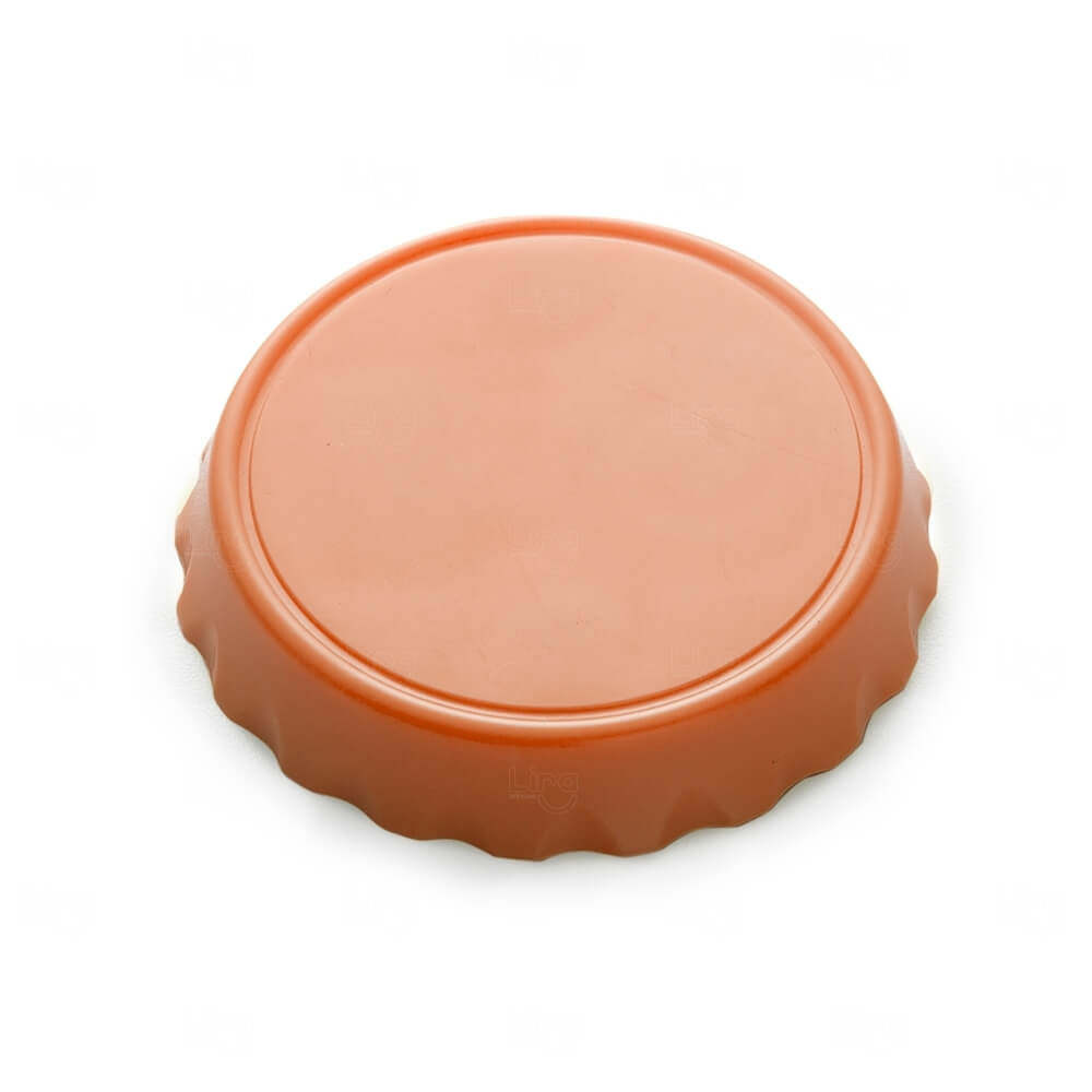 Tampinha Imã de Geladeira com Abridor De Garrafa Personalizado Laranja