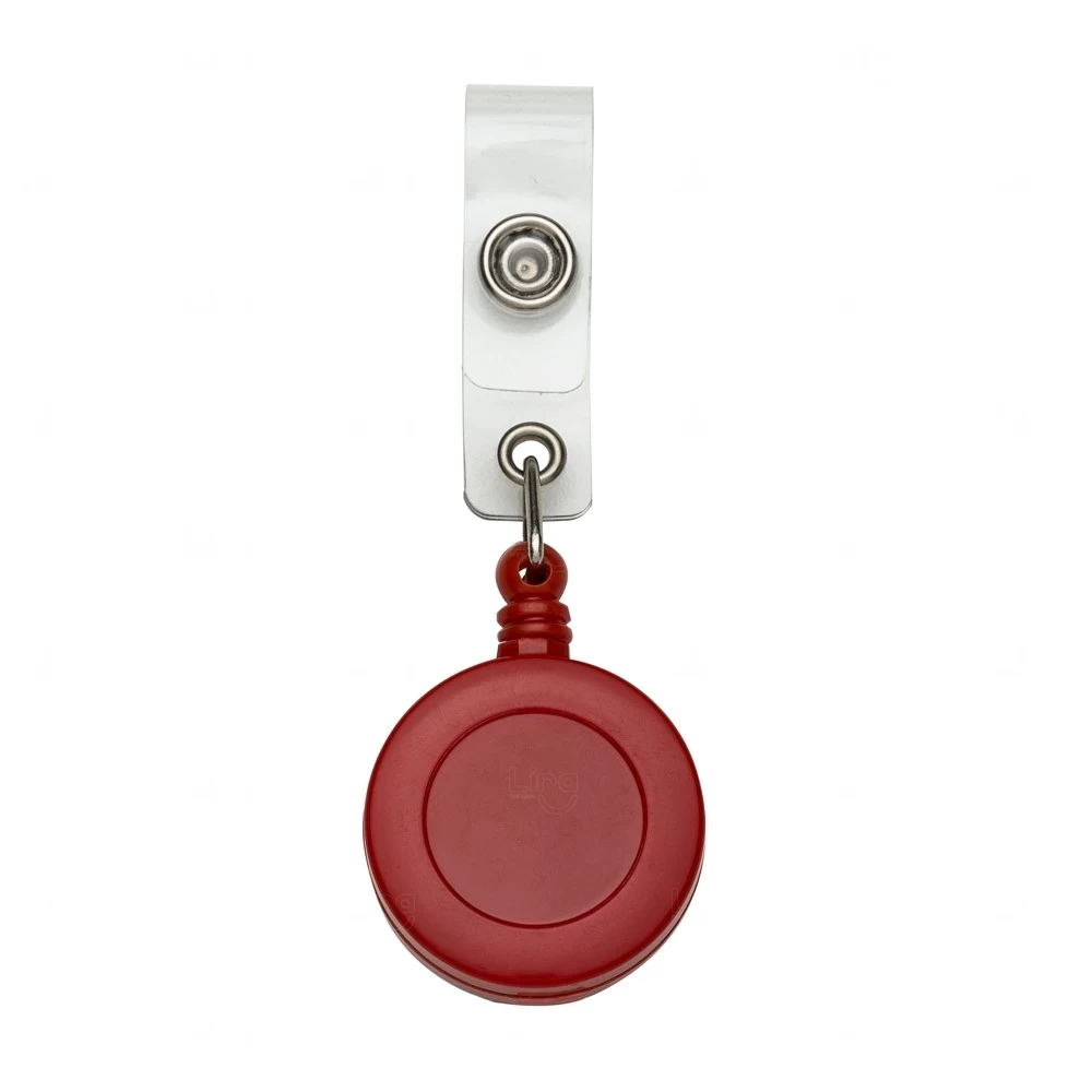 Porta Crachá Retrátil Personalizado Para Cordão Vermelho