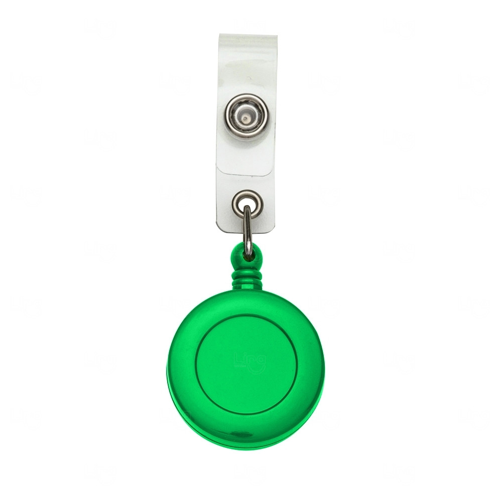 Porta Crachá Retrátil Personalizado Para Cordão Verde
