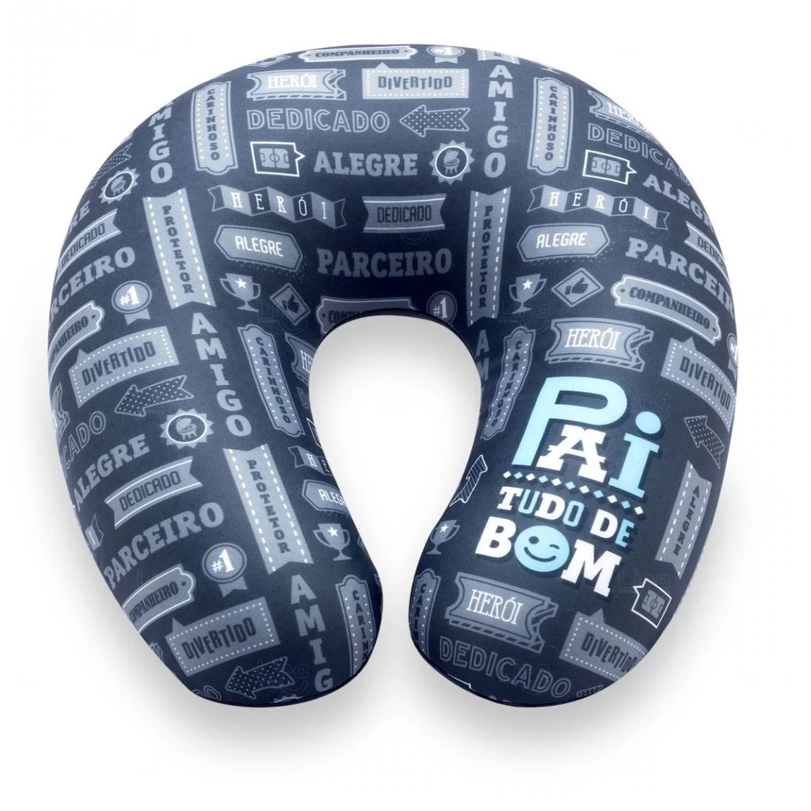 Almofada de Pescoço para Viagem 100% Personalizada Azul Escuro